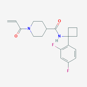 molecular formula C19H22F2N2O2 B2947434 N-[1-(2,4-difluorophenyl)cyclobutyl]-1-(prop-2-enoyl)piperidine-4-carboxamide CAS No. 2361842-88-6