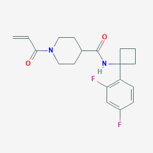 molecular formula C19H22F2N2O2 B2947434 N-[1-(2,4-Difluorophenyl)cyclobutyl]-1-prop-2-enoylpiperidine-4-carboxamide CAS No. 2361842-88-6