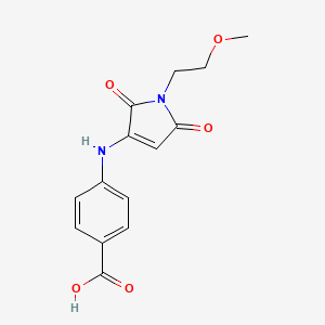 molecular formula C14H14N2O5 B2947435 4-((1-(2-methoxyethyl)-2,5-dioxo-2,5-dihydro-1H-pyrrol-3-yl)amino)benzoic acid CAS No. 920943-57-3