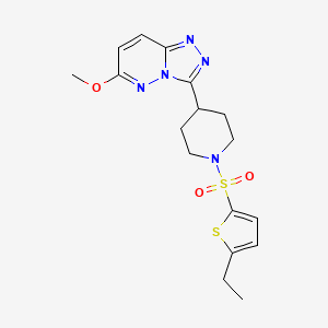 molecular formula C17H21N5O3S2 B2947436 3-[1-(5-Ethylthiophen-2-yl)sulfonylpiperidin-4-yl]-6-methoxy-[1,2,4]triazolo[4,3-b]pyridazine CAS No. 2415565-39-6