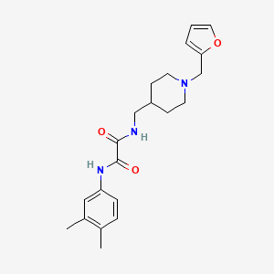 molecular formula C21H27N3O3 B2947439 N'-(3,4-dimethylphenyl)-N-({1-[(furan-2-yl)methyl]piperidin-4-yl}methyl)ethanediamide CAS No. 953181-35-6