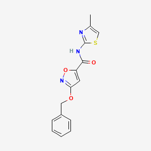 molecular formula C15H13N3O3S B2947443 3-(苄氧基)-N-(4-甲基噻唑-2-基)异恶唑-5-甲酰胺 CAS No. 1448047-19-5