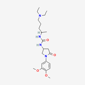 molecular formula C22H36N4O4 B2947444 1-(5-(Diethylamino)pentan-2-yl)-3-(1-(3,4-dimethoxyphenyl)-5-oxopyrrolidin-3-yl)urea CAS No. 877641-48-0
