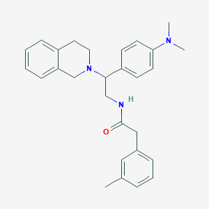 B2947446 N-(2-(3,4-dihydroisoquinolin-2(1H)-yl)-2-(4-(dimethylamino)phenyl)ethyl)-2-(m-tolyl)acetamide CAS No. 1005305-51-0