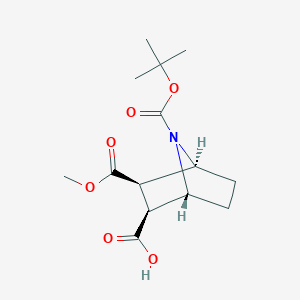 molecular formula C14H21NO6 B2947450 (1R,2S,3R,4S)-3-甲氧羰基-7-[(2-甲基丙烷-2-基)氧羰基]-7-氮杂双环[2.2.1]庚烷-2-羧酸 CAS No. 2378490-49-2