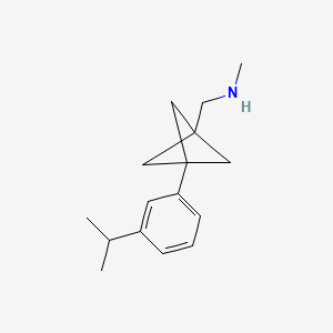 molecular formula C16H23N B2947453 N-Methyl-1-[3-(3-propan-2-ylphenyl)-1-bicyclo[1.1.1]pentanyl]methanamine CAS No. 2287344-24-3