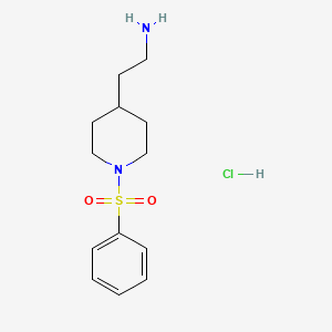 molecular formula C13H21ClN2O2S B2947476 2-(1-(Phenylsulfonyl)piperidin-4-yl)ethanamine hydrochloride CAS No. 1160245-35-1