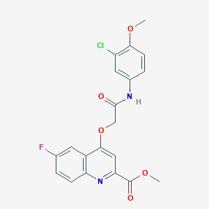 molecular formula C20H16ClFN2O5 B2947488 Methyl 4-{[(3-chloro-4-methoxyphenyl)carbamoyl]methoxy}-6-fluoroquinoline-2-carboxylate CAS No. 1357760-66-7
