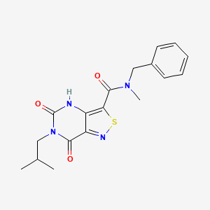 molecular formula C18H20N4O3S B2947496 N-benzyl-N-methyl-6-(2-methylpropyl)-5,7-dioxo-4H,5H,6H,7H-[1,2]thiazolo[4,3-d]pyrimidine-3-carboxamide CAS No. 1251550-37-4