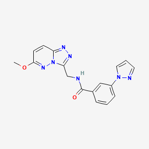 molecular formula C17H15N7O2 B2947498 N-((6-methoxy-[1,2,4]triazolo[4,3-b]pyridazin-3-yl)methyl)-3-(1H-pyrazol-1-yl)benzamide CAS No. 2034326-16-2