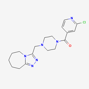 molecular formula C18H23ClN6O B2947501 1-(2-chloropyridine-4-carbonyl)-4-({5H,6H,7H,8H,9H-[1,2,4]triazolo[4,3-a]azepin-3-yl}methyl)piperazine CAS No. 1119223-20-9