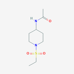 molecular formula C9H18N2O3S B2947506 N-[1-(ethanesulfonyl)piperidin-4-yl]acetamide CAS No. 1100115-34-1