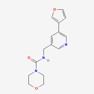 molecular formula C15H17N3O3 B2947507 N-((5-(呋喃-3-基)吡啶-3-基)甲基)吗啉-4-甲酰胺 CAS No. 2034314-42-4