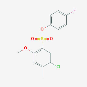 molecular formula C14H12ClFO4S B2947512 4-Fluorophenyl 5-chloro-2-methoxy-4-methylbenzene-1-sulfonate CAS No. 2380185-74-8