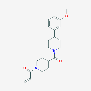 molecular formula C21H28N2O3 B2947522 1-[4-[4-(3-Methoxyphenyl)piperidine-1-carbonyl]piperidin-1-yl]prop-2-en-1-one CAS No. 2361756-97-8