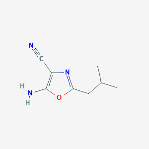 molecular formula C8H11N3O B2947559 5-Amino-2-(2-methylpropyl)-1,3-oxazole-4-carbonitrile CAS No. 1505921-07-2