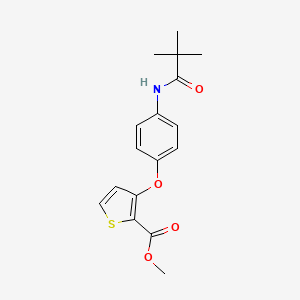 molecular formula C17H19NO4S B2947576 Methyl 3-{4-[(2,2-dimethylpropanoyl)amino]phenoxy}-2-thiophenecarboxylate CAS No. 900019-28-5