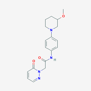 molecular formula C18H22N4O3 B2947582 N-(4-(3-methoxypiperidin-1-yl)phenyl)-2-(6-oxopyridazin-1(6H)-yl)acetamide CAS No. 1797279-00-5