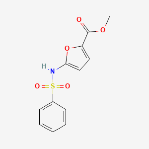 molecular formula C12H11NO5S B2947587 Methyl 5-[(phenylsulfonyl)amino]-2-furoate CAS No. 477857-58-2
