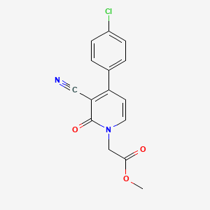 molecular formula C15H11ClN2O3 B2947599 methyl 2-[4-(4-chlorophenyl)-3-cyano-2-oxo-1(2H)-pyridinyl]acetate CAS No. 478080-39-6
