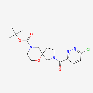 molecular formula C17H23ClN4O4 B2947610 Tert-butyl 2-(6-chloropyridazine-3-carbonyl)-6-oxa-2,9-diazaspiro[4.5]decane-9-carboxylate CAS No. 2408962-10-5