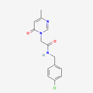 molecular formula C14H14ClN3O2 B2947620 N-(4-chlorobenzyl)-2-(4-methyl-6-oxopyrimidin-1(6H)-yl)acetamide CAS No. 1203306-29-9