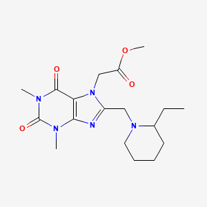 methyl {8-[(2-ethylpiperidin-1-yl)methyl]-1,3-dimethyl-2,6-dioxo-1,2,3,6-tetrahydro-7H-purin-7-yl}acetate