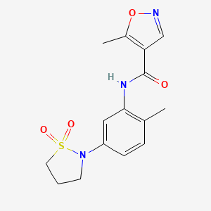 molecular formula C15H17N3O4S B2947661 N-(5-(1,1-dioxidoisothiazolidin-2-yl)-2-methylphenyl)-5-methylisoxazole-4-carboxamide CAS No. 1428365-87-0