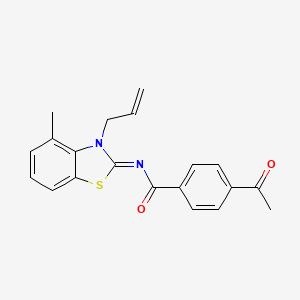 (Z)-4-acetyl-N-(3-allyl-4-methylbenzo[d]thiazol-2(3H)-ylidene)benzamide