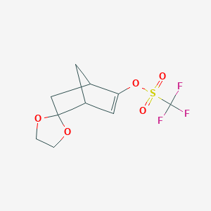 molecular formula C10H11F3O5S B2947673 Spiro[bicyclo[2.2.1]hept[5]ene-2,2'-[1,3]dioxolan]-5-yl Trifluoromethanesulfonate CAS No. 1352718-74-1