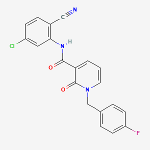 molecular formula C20H13ClFN3O2 B2947675 N-(5-chloro-2-cyanophenyl)-1-[(4-fluorophenyl)methyl]-2-oxo-1,2-dihydropyridine-3-carboxamide CAS No. 946245-64-3