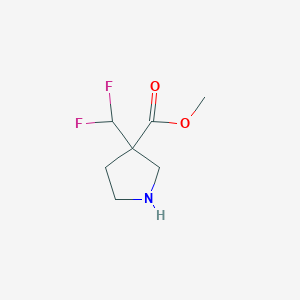 molecular formula C7H11F2NO2 B2947702 Methyl 3-(difluoromethyl)pyrrolidine-3-carboxylate CAS No. 2167380-93-8