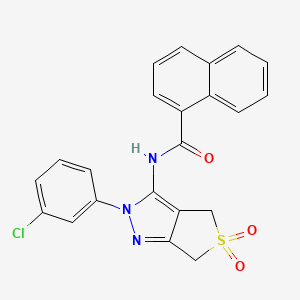 molecular formula C22H16ClN3O3S B2947719 N-[2-(3-chlorophenyl)-5,5-dioxo-2H,4H,6H-5lambda6-thieno[3,4-c]pyrazol-3-yl]naphthalene-1-carboxamide CAS No. 681266-60-4