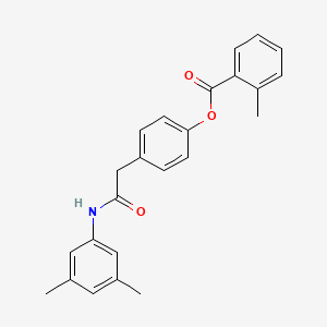 molecular formula C24H23NO3 B2947730 4-[2-(3,5-Dimethylanilino)-2-oxoethyl]phenyl 2-methylbenzenecarboxylate CAS No. 439096-79-4