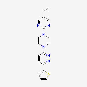 molecular formula C18H20N6S B2947736 3-[4-(5-Ethylpyrimidin-2-yl)piperazin-1-yl]-6-(thiophen-2-yl)pyridazine CAS No. 2380177-91-1