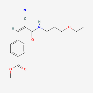 molecular formula C17H20N2O4 B2947752 Methyl 4-[(Z)-2-cyano-3-(3-ethoxypropylamino)-3-oxoprop-1-enyl]benzoate CAS No. 482600-15-7