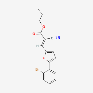 molecular formula C17H14BrNO3 B2947756 propyl (2E)-3-[5-(2-bromophenyl)furan-2-yl]-2-cyanoprop-2-enoate CAS No. 313500-52-6