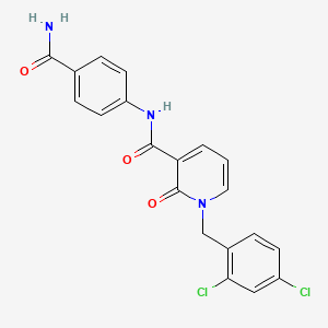 molecular formula C20H15Cl2N3O3 B2947793 N-(4-carbamoylphenyl)-1-(2,4-dichlorobenzyl)-2-oxo-1,2-dihydropyridine-3-carboxamide CAS No. 941910-80-1