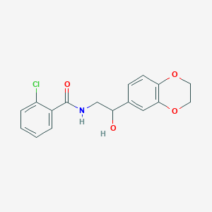 molecular formula C17H16ClNO4 B2947796 2-chloro-N-[2-(2,3-dihydro-1,4-benzodioxin-6-yl)-2-hydroxyethyl]benzamide CAS No. 1790030-20-4