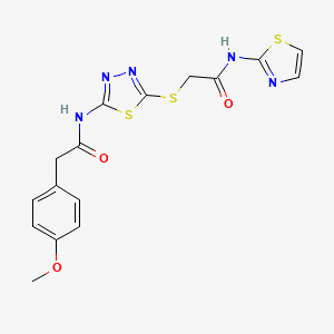 2-(4-methoxyphenyl)-N-(5-((2-oxo-2-(thiazol-2-ylamino)ethyl)thio)-1,3,4-thiadiazol-2-yl)acetamide