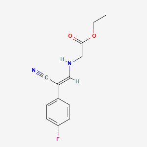 molecular formula C13H13FN2O2 B2947838 ethyl 2-[[(Z)-2-cyano-2-(4-fluorophenyl)ethenyl]amino]acetate CAS No. 478249-05-7