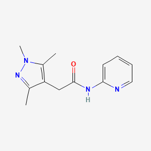 molecular formula C13H16N4O B2947871 N-(Pyridin-2-Yl)-2-(1,3,5-Trimethyl-1h-Pyrazol-4-Yl)acetamide CAS No. 1171575-61-3