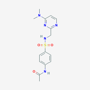 molecular formula C15H19N5O3S B2947882 N-(4-(N-((4-(dimethylamino)pyrimidin-2-yl)methyl)sulfamoyl)phenyl)acetamide CAS No. 1797719-32-4