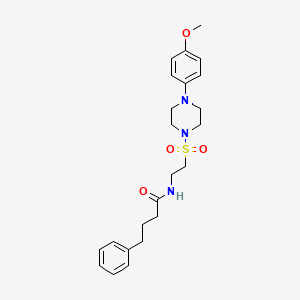 molecular formula C23H31N3O4S B2947890 N-(2-((4-(4-methoxyphenyl)piperazin-1-yl)sulfonyl)ethyl)-4-phenylbutanamide CAS No. 897610-86-5
