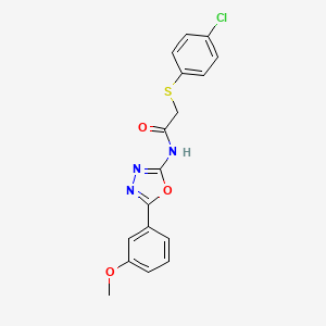 molecular formula C17H14ClN3O3S B2947891 2-((4-chlorophenyl)thio)-N-(5-(3-methoxyphenyl)-1,3,4-oxadiazol-2-yl)acetamide CAS No. 895473-27-5