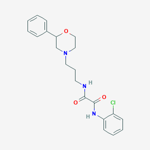 molecular formula C21H24ClN3O3 B2947913 N1-(2-chlorophenyl)-N2-(3-(2-phenylmorpholino)propyl)oxalamide CAS No. 954026-86-9