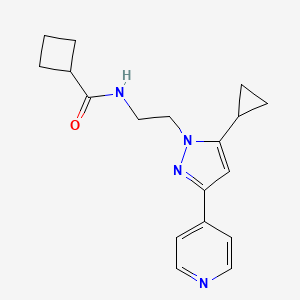 B2947917 N-(2-(5-cyclopropyl-3-(pyridin-4-yl)-1H-pyrazol-1-yl)ethyl)cyclobutanecarboxamide CAS No. 1797616-40-0