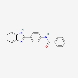 molecular formula C21H17N3O B2947971 N-(4-(1H-benzo[d]imidazol-2-yl)phenyl)-4-methylbenzamide CAS No. 476633-90-6