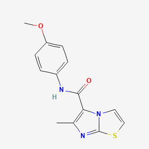 molecular formula C14H13N3O2S B2947975 N-(4-methoxyphenyl)-6-methylimidazo[2,1-b][1,3]thiazole-5-carboxamide CAS No. 672951-44-9