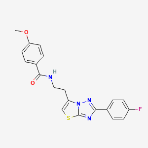 molecular formula C20H17FN4O2S B2947977 N-(2-(2-(4-fluorophenyl)thiazolo[3,2-b][1,2,4]triazol-6-yl)ethyl)-4-methoxybenzamide CAS No. 894021-67-1